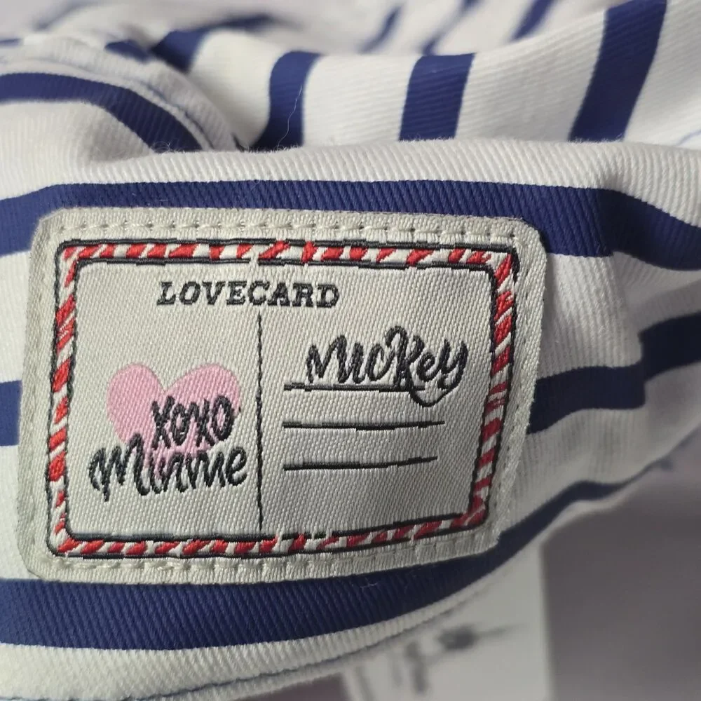 Disney Parks Striped‎ LOVE Mickey Minnie Mouse Stripes Adult Cadet Hat Cap